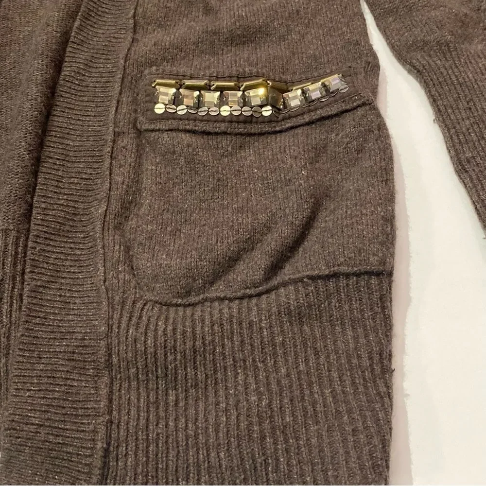Abercrombie and Fitch Dark Brown Wool/Rabbit Hair Blend Cardigan Women's Size S